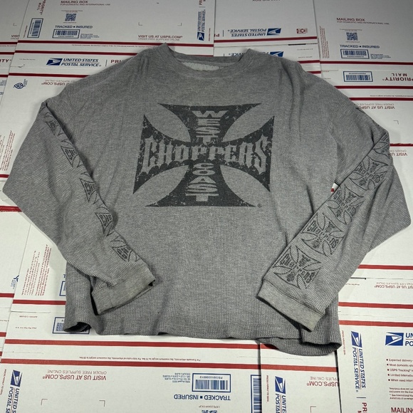 Grey West Coast Choppers Thermal Vintage Size XL - Picture 1 of 3